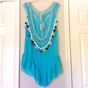 Yoomito beach coverup-fun flirty crochet top
